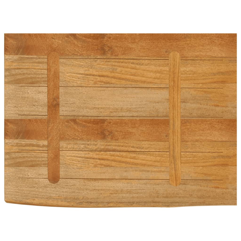 Piano Tavolo Bordi Vivi 70x60x3,8 cm in Legno Massello di Mango