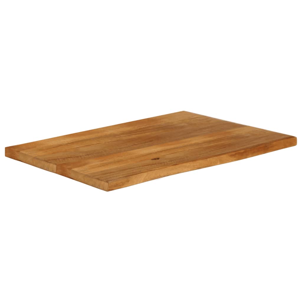 Piano Tavolo Bordi Vivi 120x60x3,8cm in Legno Massello di Mango