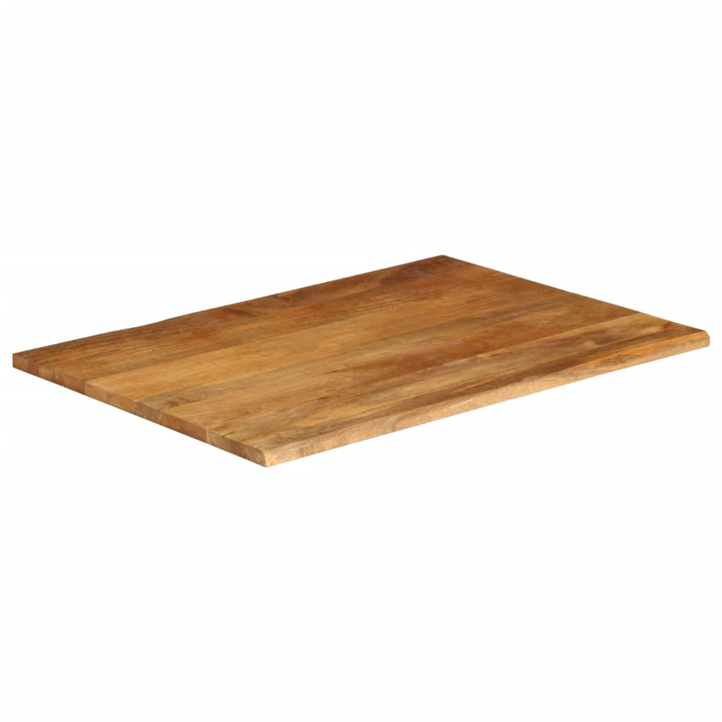 Piano Tavolo Bordi Vivi 100x80x3,8cm in Legno Massello di Mango