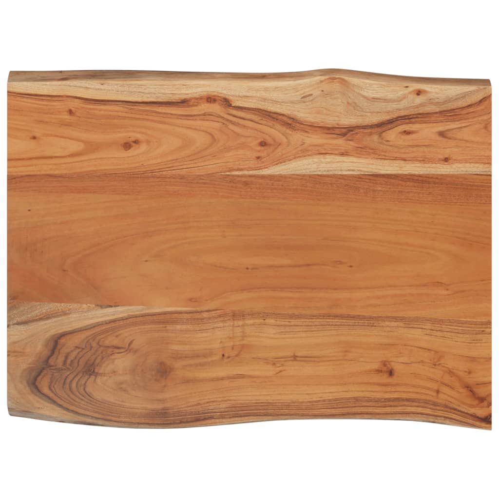 Piano Tavolo 50x40x2,5 cm Rettangolare Legno Acacia Bordi Vivi