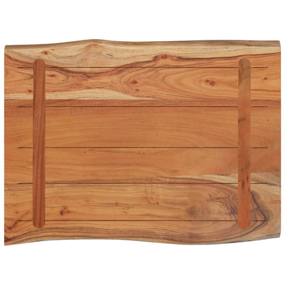 Piano Tavolo 50x40x2,5 cm Rettangolare Legno Acacia Bordi Vivi