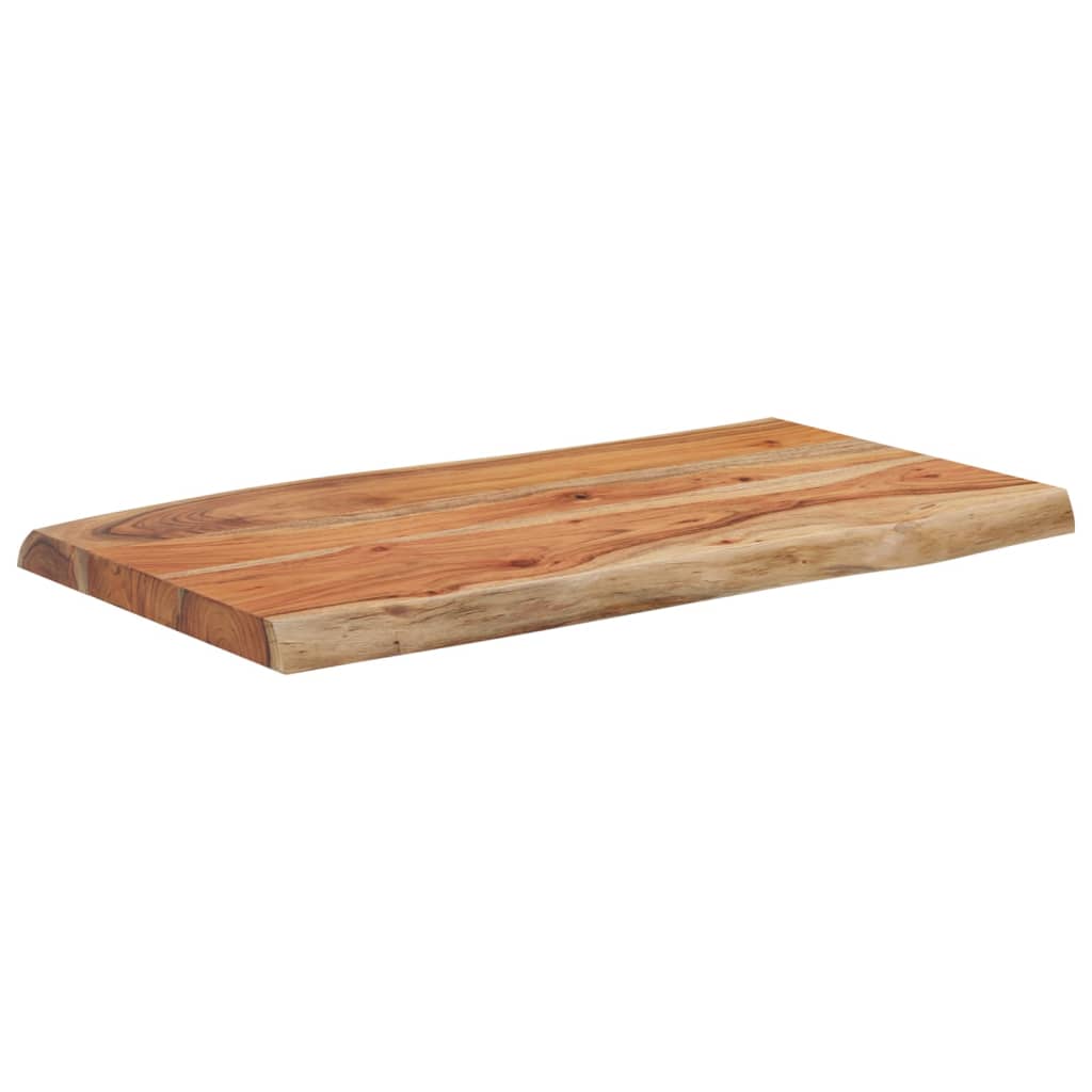 Piano Tavolo 70x40x2,5 cm Rettangolare Legno Acacia Bordi Vivi