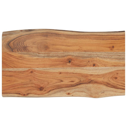 Piano Tavolo 70x40x2,5 cm Rettangolare Legno Acacia Bordi Vivi