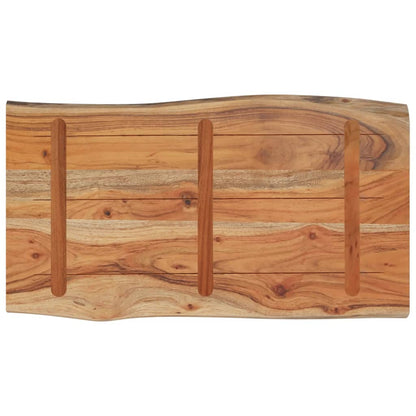 Piano Tavolo 70x40x2,5 cm Rettangolare Legno Acacia Bordi Vivi