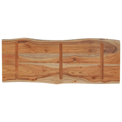 Piano Tavolo 80x40x2,5 cm Rettangolare Legno Acacia Bordi Vivi