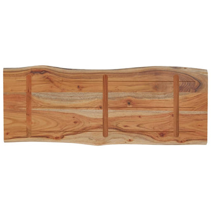 Piano Tavolo 90x40x2,5 cm Rettangolare Legno Acacia Bordi Vivi