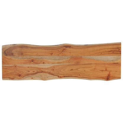 Piano Tavolo 110x40x2,5 cm Rettangolare Legno Acacia Bordi Vivi