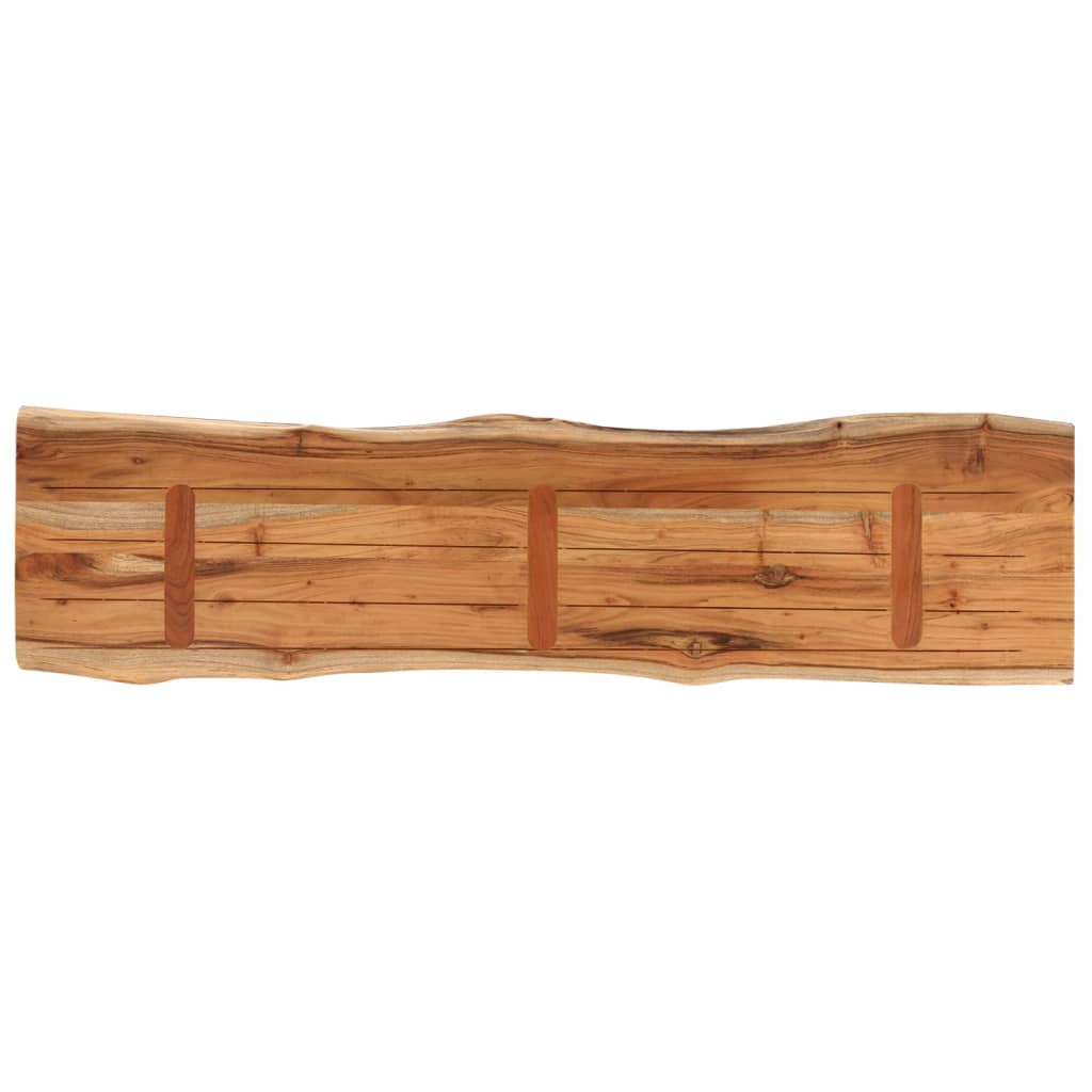 Piano Tavolo 140x40x2,5 cm Rettangolare Legno Acacia Bordi Vivi