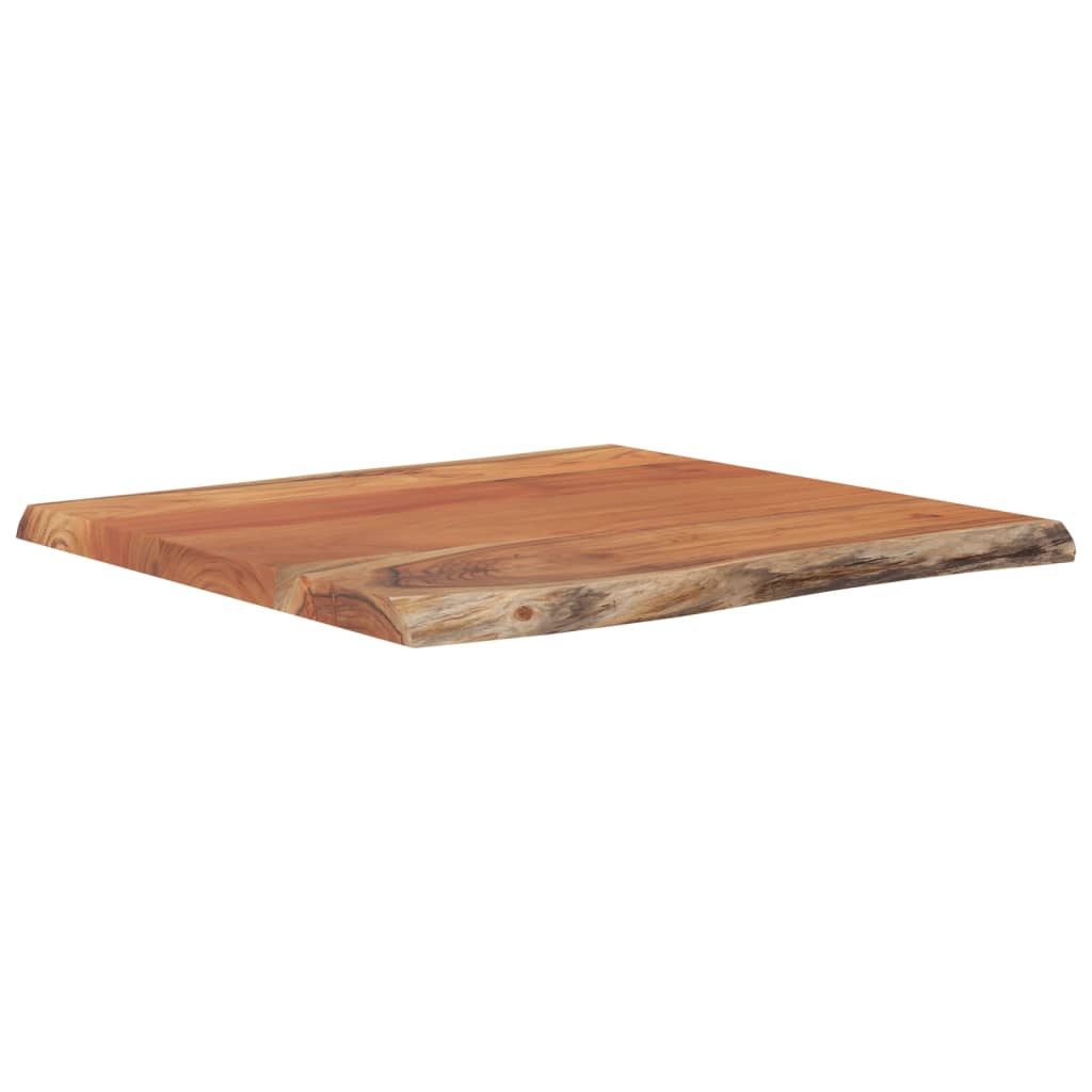 Piano Tavolo 60x60x2,5 cm Quadrato Massello Acacia Bordi Vivi
