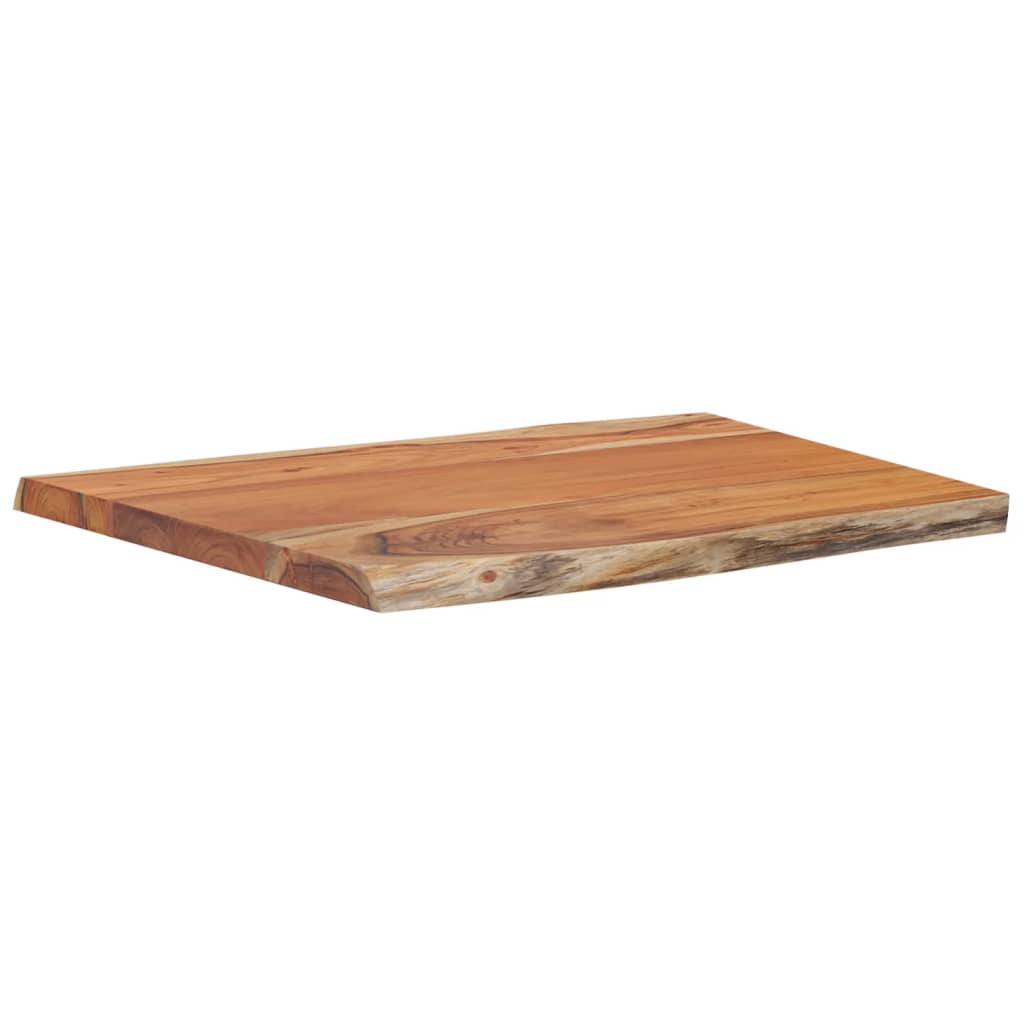 Piano Tavolo 70x60x2,5 cm Rettangolare Legno Acacia Bordi Vivi