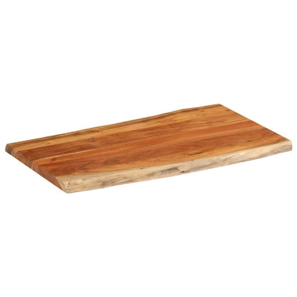 Piano Tavolo 100x60x2,5 cm Rettangolare Legno Acacia Bordi Vivi