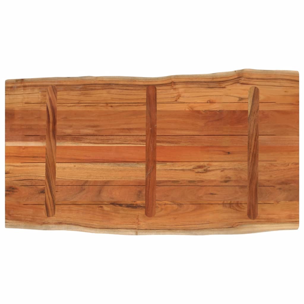Piano Tavolo 110x60x2,5 cm Rettangolare Legno Acacia Bordi Vivi