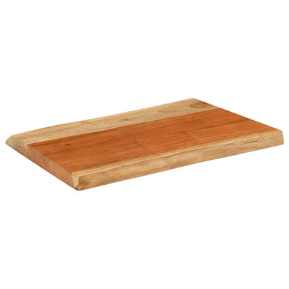 Piano Tavolo 70x40x3,8 cm Rettangolare Legno Acacia Bordi Vivi