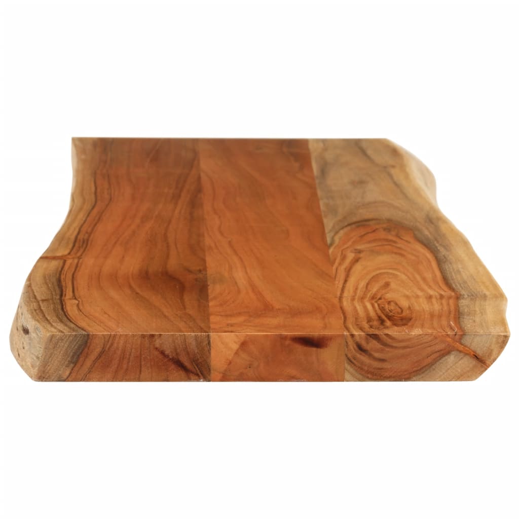 Piano Tavolo 80x40x3,8 cm Rettangolare Legno Acacia Bordi Vivi