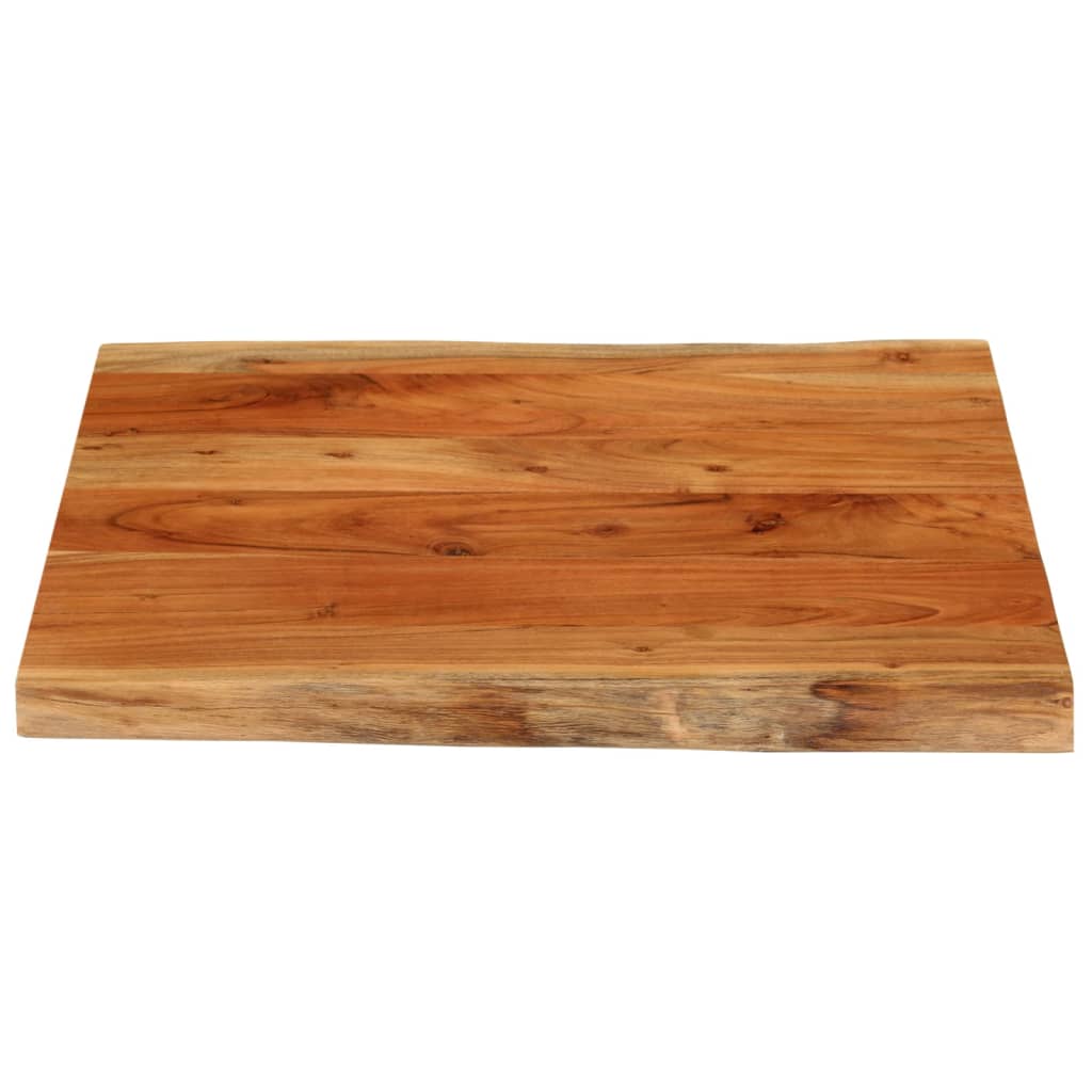 Piano Tavolo 80x80x3,8 cm Quadrato Massello Acacia Bordi Vivi