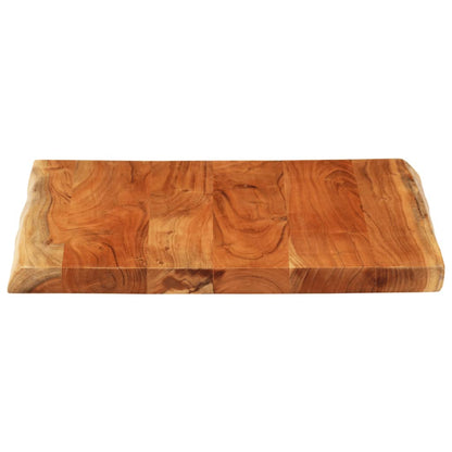 Piano Tavolo 80x80x3,8 cm Quadrato Massello Acacia Bordi Vivi