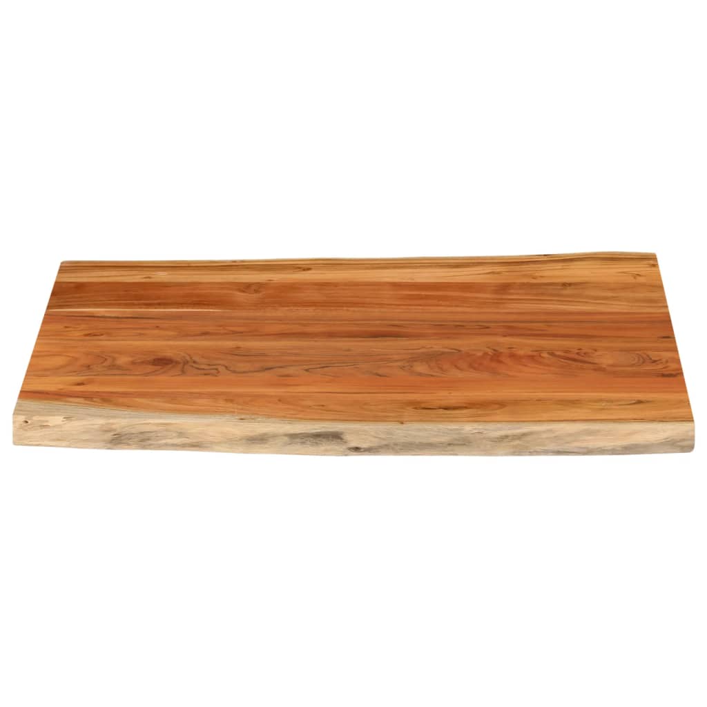 Piano Tavolo 90x80x3,8 cm Rettangolare Legno Acacia Bordi Vivi