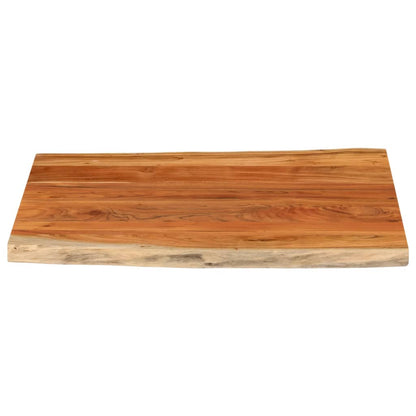 Piano Tavolo 90x80x3,8 cm Rettangolare Legno Acacia Bordi Vivi