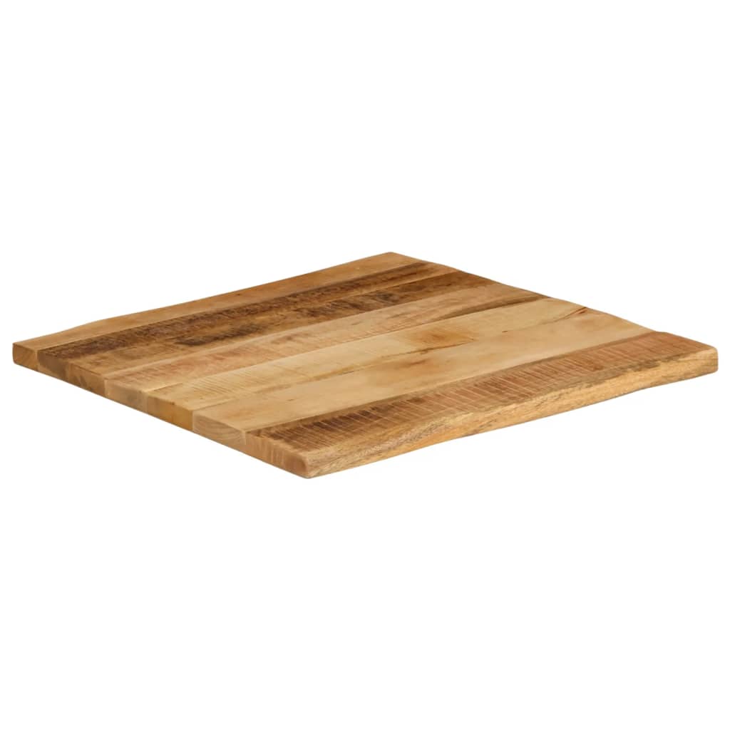 Piano Tavolo Bordi Vivi 40x40x2,5cm Massello Mango Grezzo