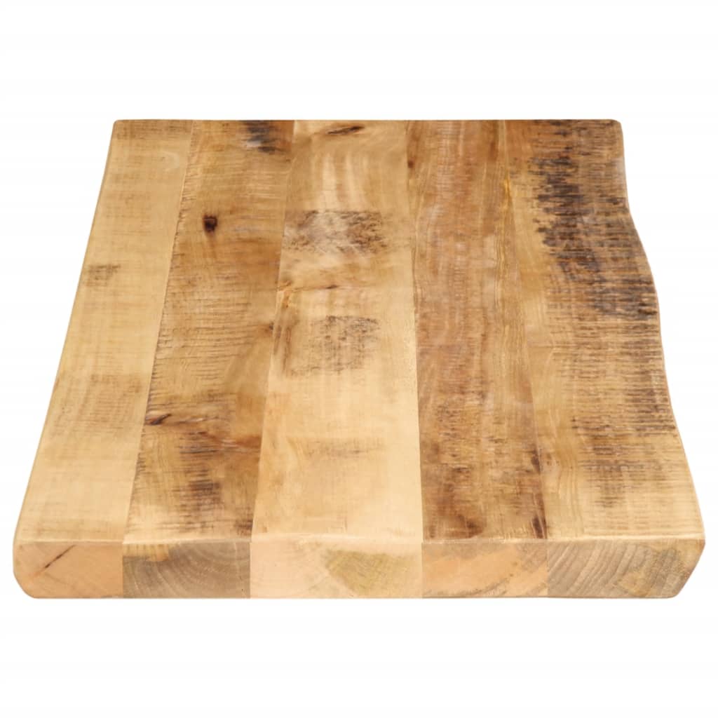 Piano Tavolo Bordi Vivi 80x40x2,5cm Legno Massello Mango Grezzo