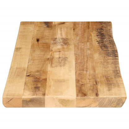 Piano Tavolo Bordi Vivi 80x40x2,5cm Legno Massello Mango Grezzo