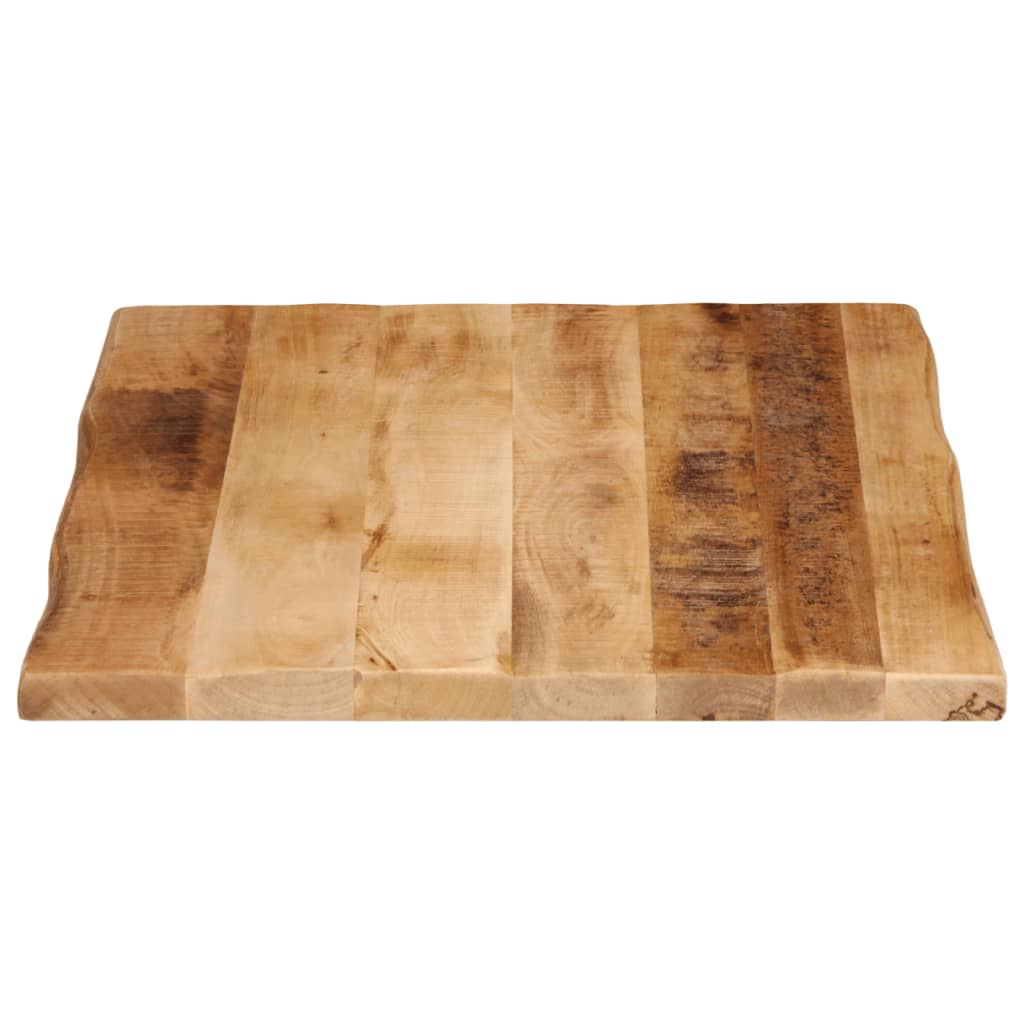 Piano Tavolo Bordi Vivi 70x60x2,5cm Legno Massello Mango Grezzo