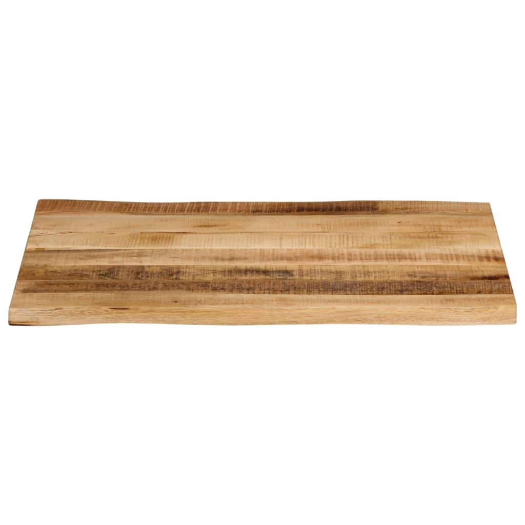 Piano Tavolo Bordi Vivi 80x60x2,5cm Legno Massello Mango Grezzo