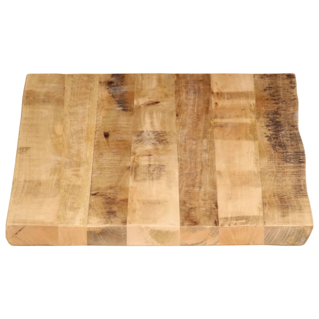 Piano Tavolo Bordi Vivi 100x60x2,5 cm Legno di Mango Grezzo