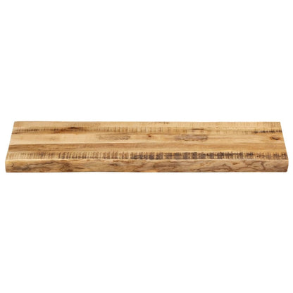 Piano Tavolo Bordi Vivi 80x40x3,8cm Legno Massello Mango Grezzo