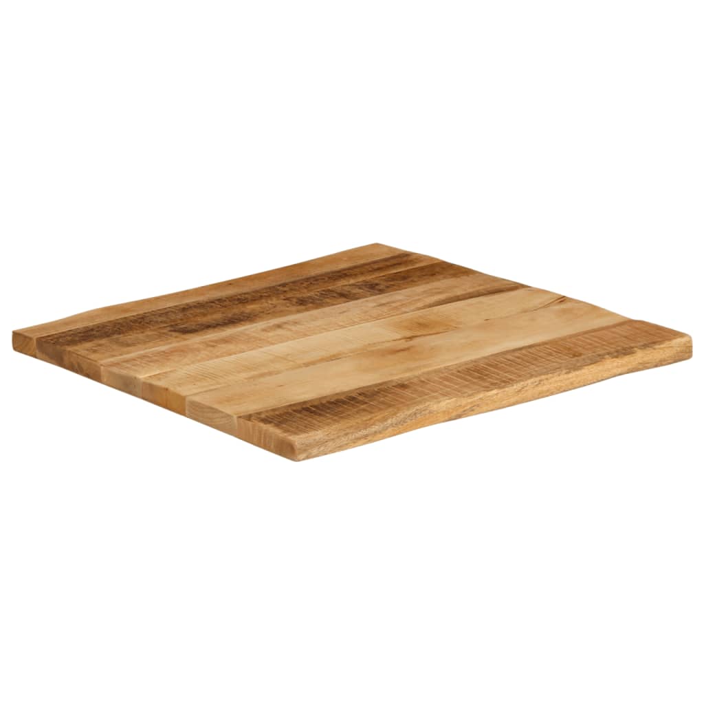 Piano Tavolo Bordi Vivi 80x80x3,8cm Legno Massello Mango Grezzo