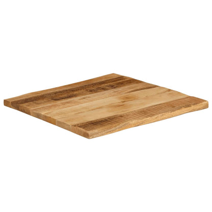 Piano Tavolo Bordi Vivi 80x80x3,8cm Legno Massello Mango Grezzo