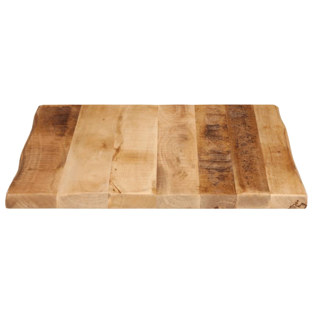 Piano Tavolo Bordi Vivi 80x80x3,8cm Legno Massello Mango Grezzo