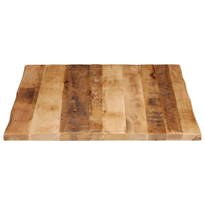 Piano Tavolo Bordi Vivi 90x80x3,8cm Legno Massello Mango Grezzo