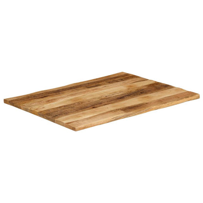 Piano Tavolo Bordi Vivi 100x80x3,8 cm Legno di Mango Grezzo
