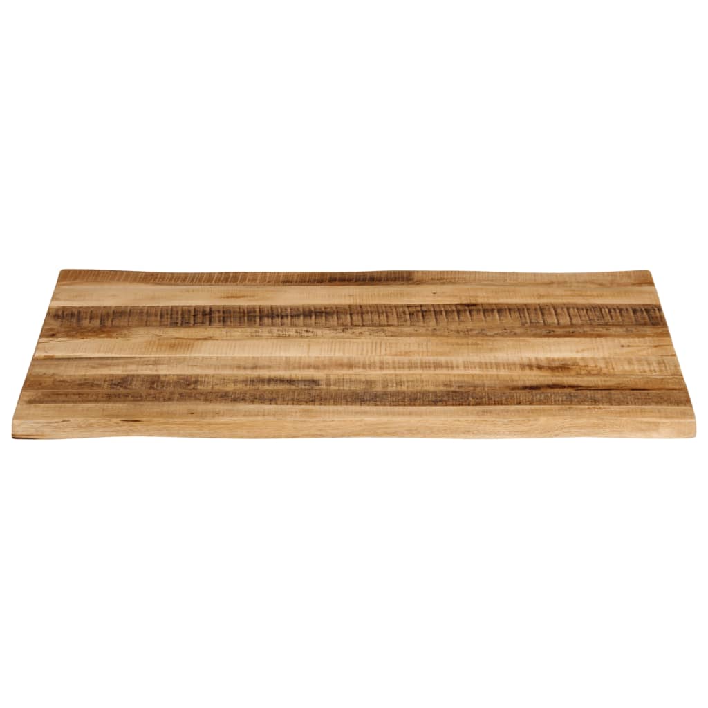 Piano Tavolo Bordi Vivi 100x80x3,8 cm Legno di Mango Grezzo