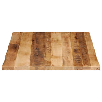 Piano Tavolo Bordi Vivi 100x80x3,8 cm Legno di Mango Grezzo