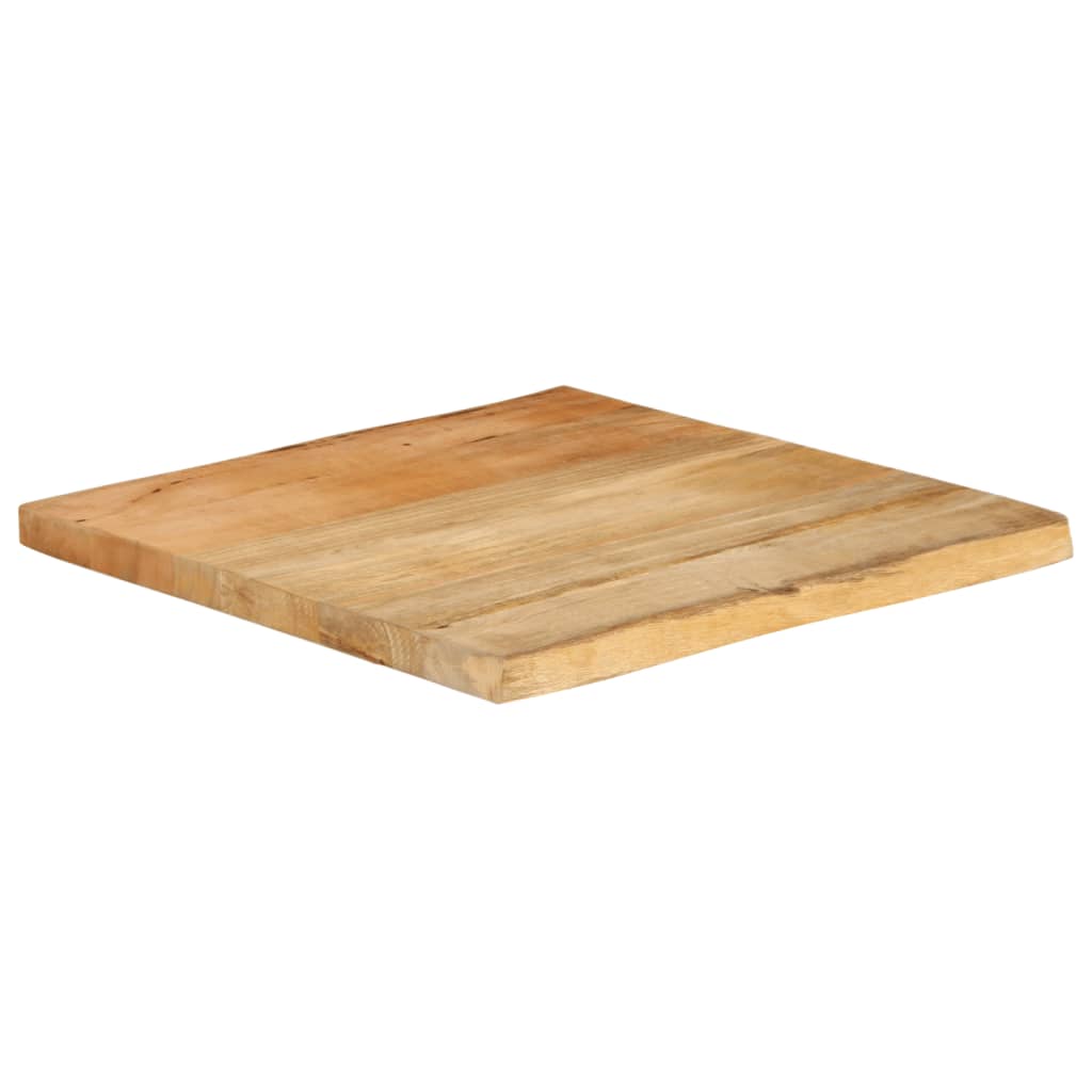 Piano Tavolo 40x40x2,5 cm Bordi Vivi in Legno Massello di Mango