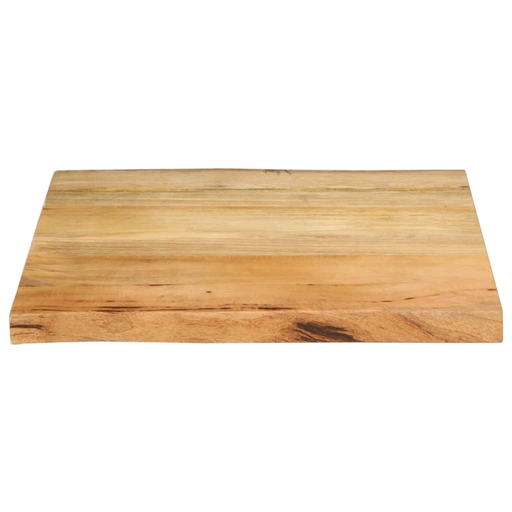 Piano Tavolo 40x40x2,5 cm Bordi Vivi in Legno Massello di Mango
