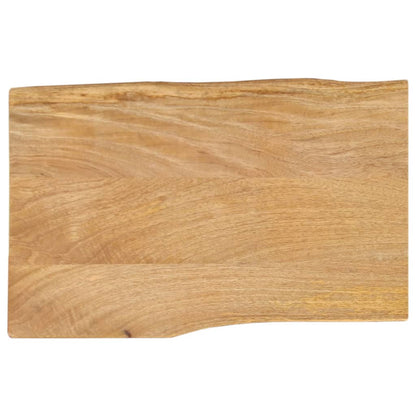Piano Tavolo 70x40x2,5 cm Bordi Vivi in Legno Massello di Mango