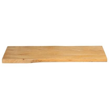 Piano Tavolo 80x40x2,5 cm Bordi Vivi in Legno Massello di Mango