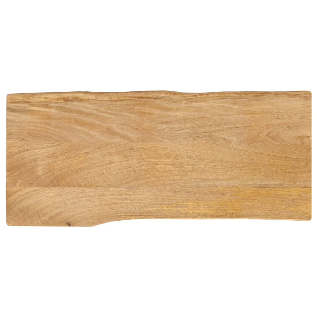 Piano Tavolo 90x40x2,5 cm Bordi Vivi in Legno Massello di Mango