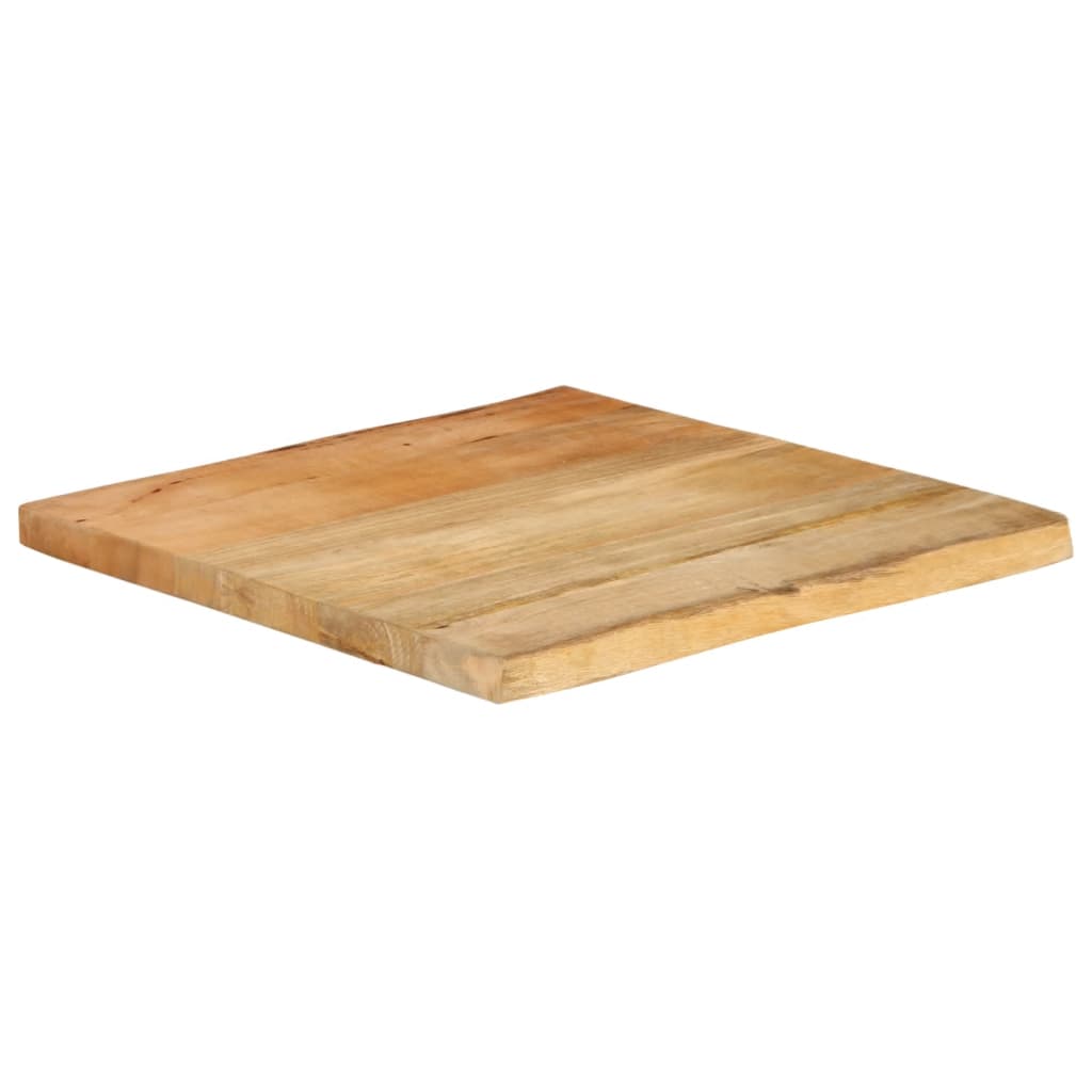 Piano Tavolo 60x60x2,5 cm Bordi Vivi in Legno Massello di Mango