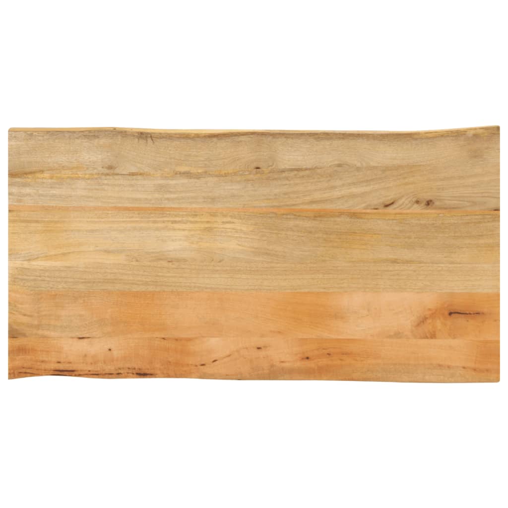 Piano Tavolo 110x60x2,5 cm Bordi Vivi in Legno Massello Mango