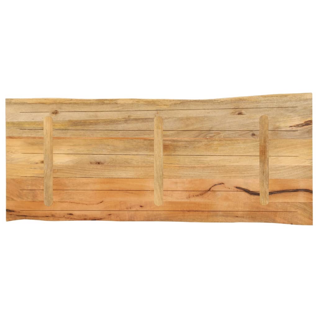 Piano Tavolo 140x60x2,5 cm Bordi Vivi in Legno Massello Mango