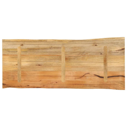 Piano Tavolo 140x60x2,5 cm Bordi Vivi in Legno Massello Mango