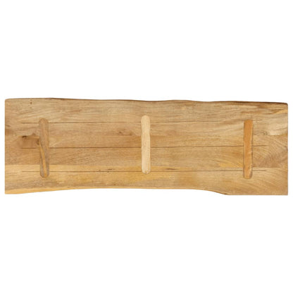 Piano Tavolo 140x40x3,8 cm Bordi Vivi in Legno Massello Mango