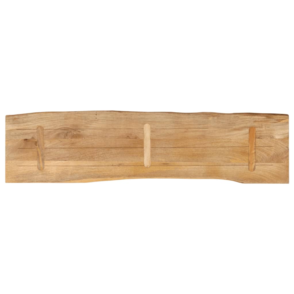 Piano Tavolo 160x40x3,8 cm Bordi Vivi in Legno Massello Mango