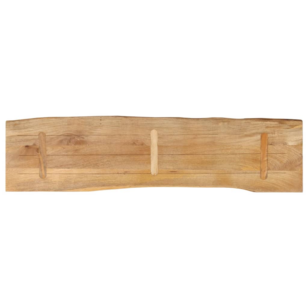 Piano Tavolo 180x40x3,8 cm Bordi Vivi in Legno Massello Mango