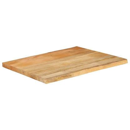 Piano per Tavolo 90x60x3,8cm Bordi Vivi in Legno Massello Mango
