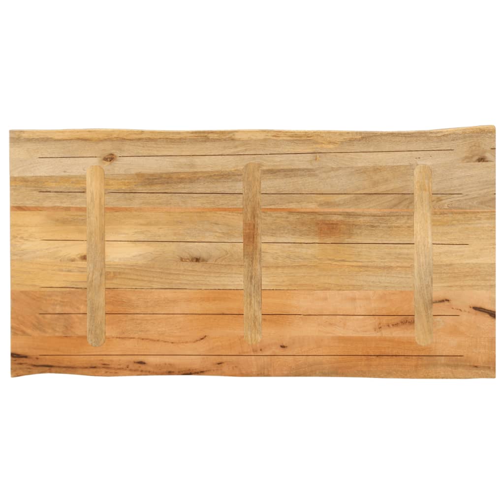 Piano Tavolo 120x60x3,8 cm Bordi Vivi in Legno Massello Mango